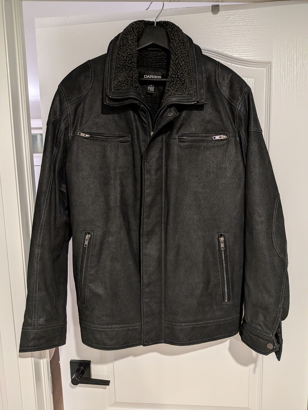 Danier Black Men’s Shearling-Trim Bomber Jacket